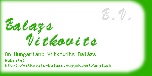 balazs vitkovits business card